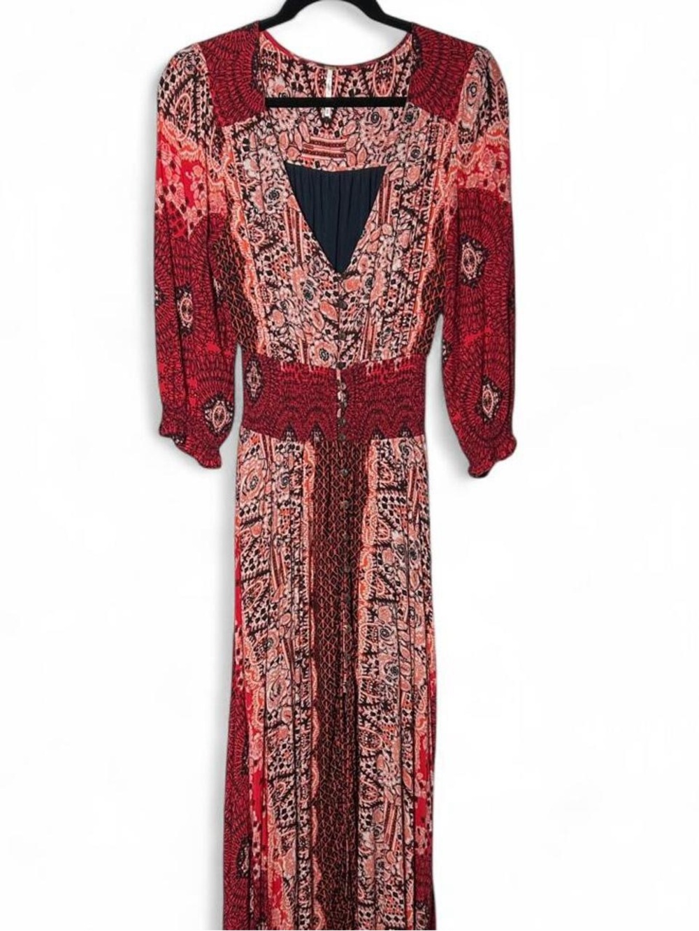 Free People Mexicali Rose Maxi Dress boho maxi dress sz M EUC